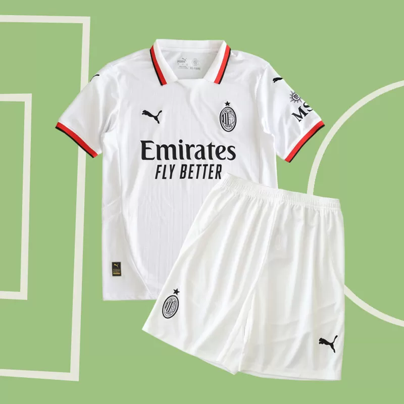 AC Milan beli gostujoči dresi 2024/25 za otroke