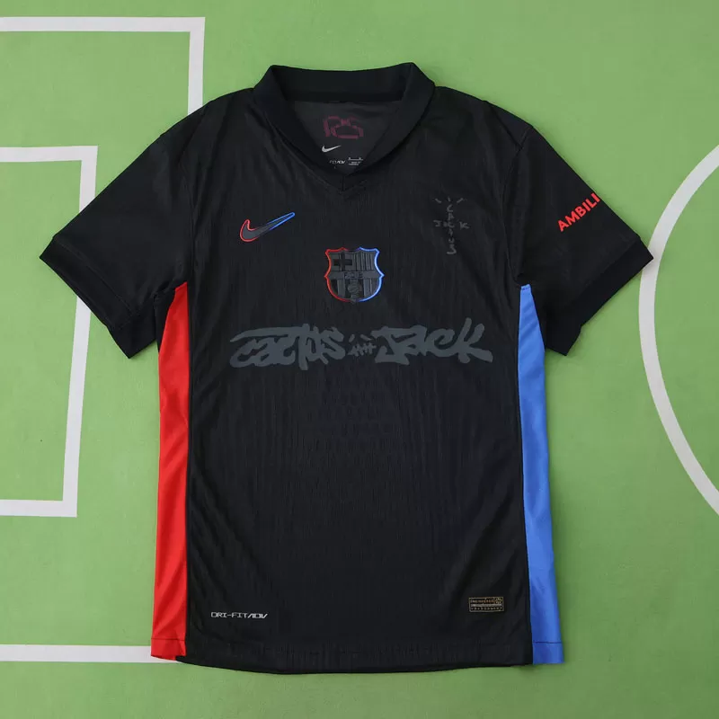 FC Barcelona x Travis Scott nogometni dresi 2024/25 črna gostujoča