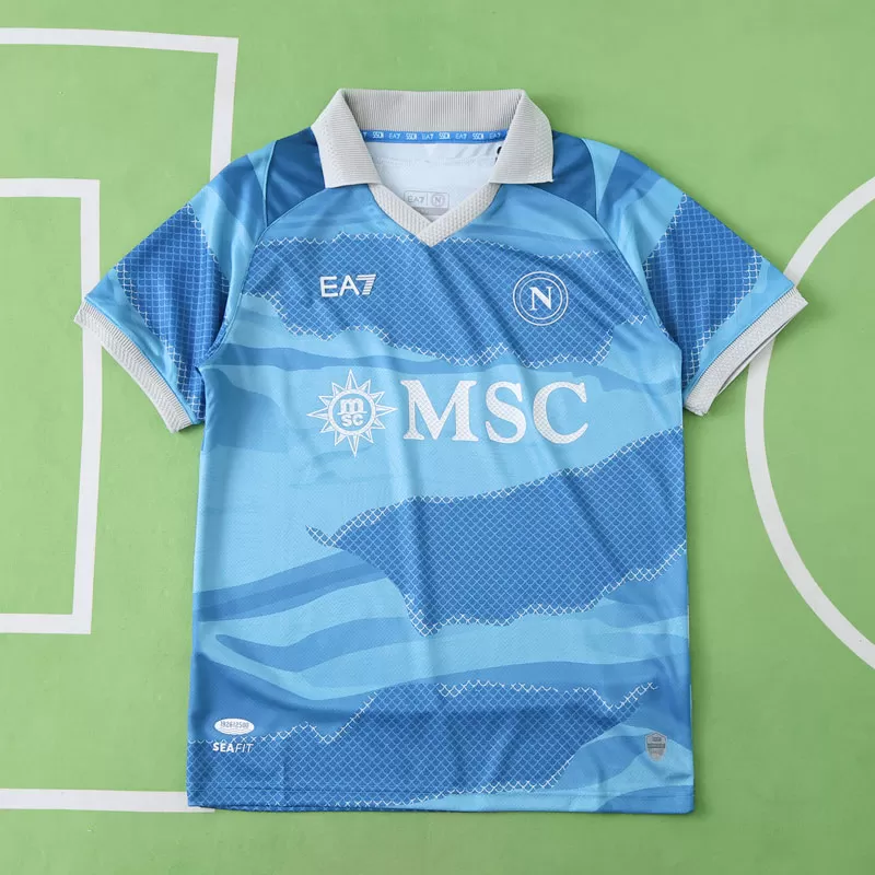 Moški nogometni dres SSC Napoli 2024/25 Partenope v kratkih rokavih