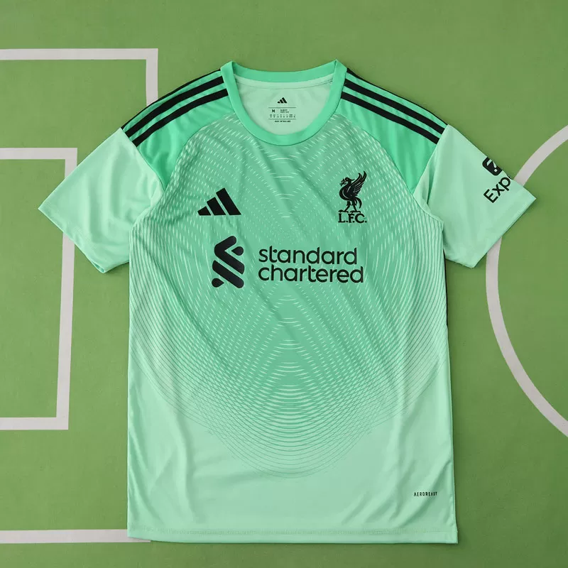 Nogometni zeleni vratarjev dres Liverpool 2025/26 za moške