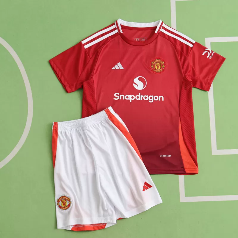 Otroški nogometni dresi Manchester United 2024/25 domači komplet