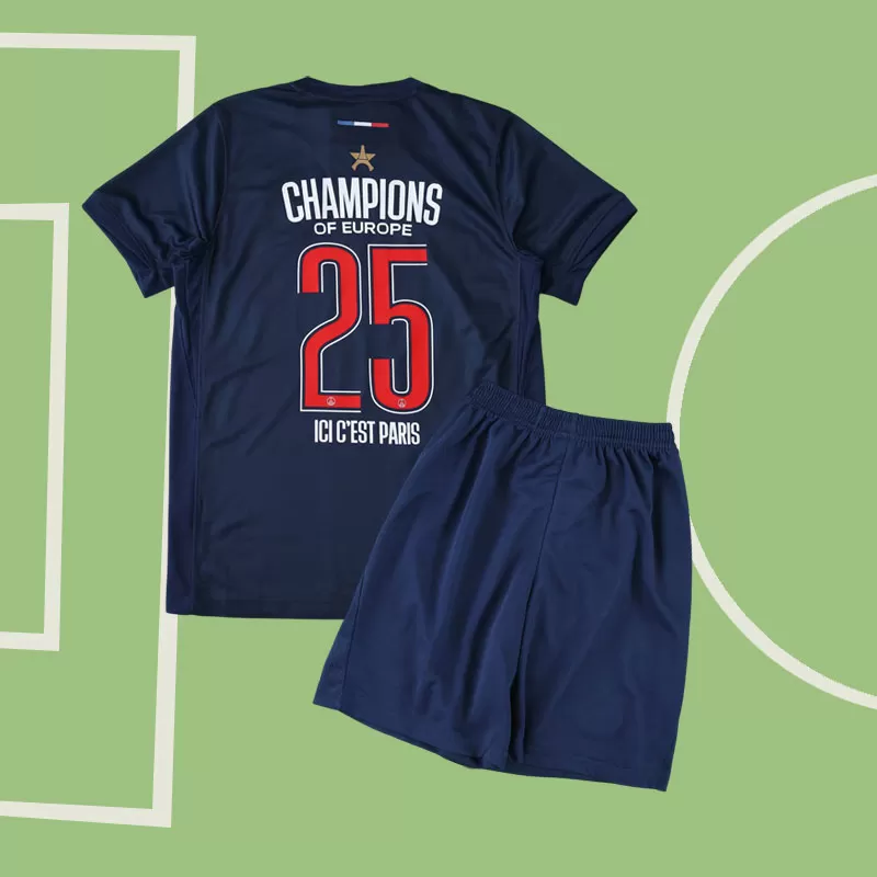 Posebni otroški nogometni dres PSG UCL prvakov 2025