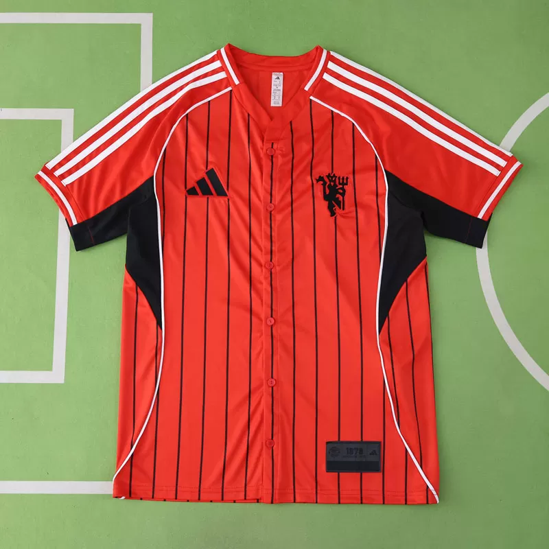 Manchester United US Pack 25/26 - moška rdeča baseball T-majica