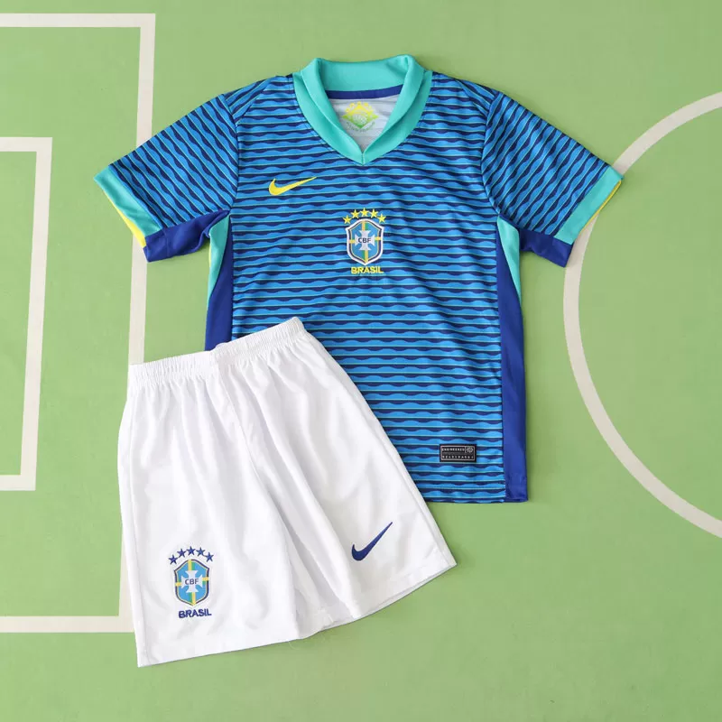 Otroški Nogometni Dresi Brazilija 2024 Gostujoči - Dres in Kratke Hlače