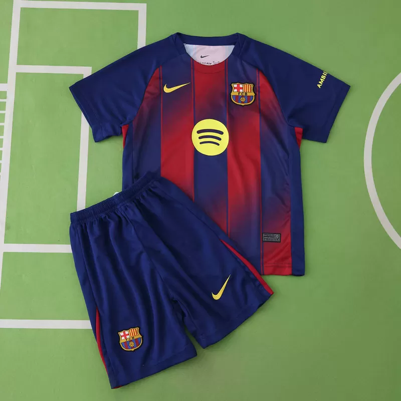 Otroški domači nogometni dresi Barcelona 2025/26