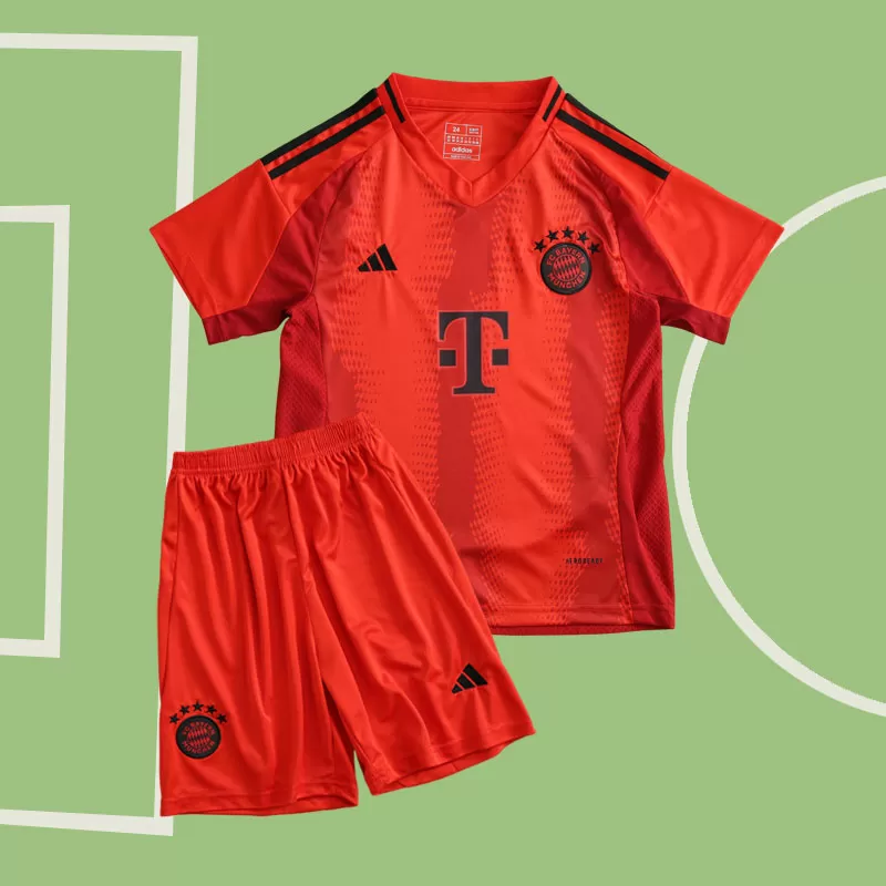 Otroški nogometni dresi FC Bayern 2024/25 domači komplet