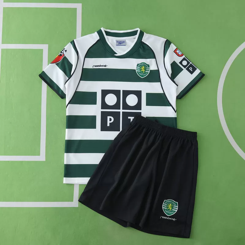 Otroški retro domači nogometni dresi Sporting CP 2001/03