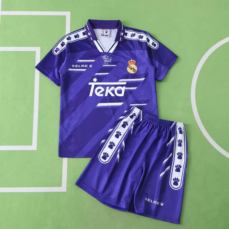 Otroški retro nogometni dresi Real Madrid 1994–96 – vijolični gostujoči komplet
