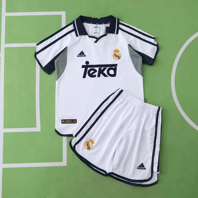 Retro domači nogometni dres Real Madrid 2000/01 Otroški komplet