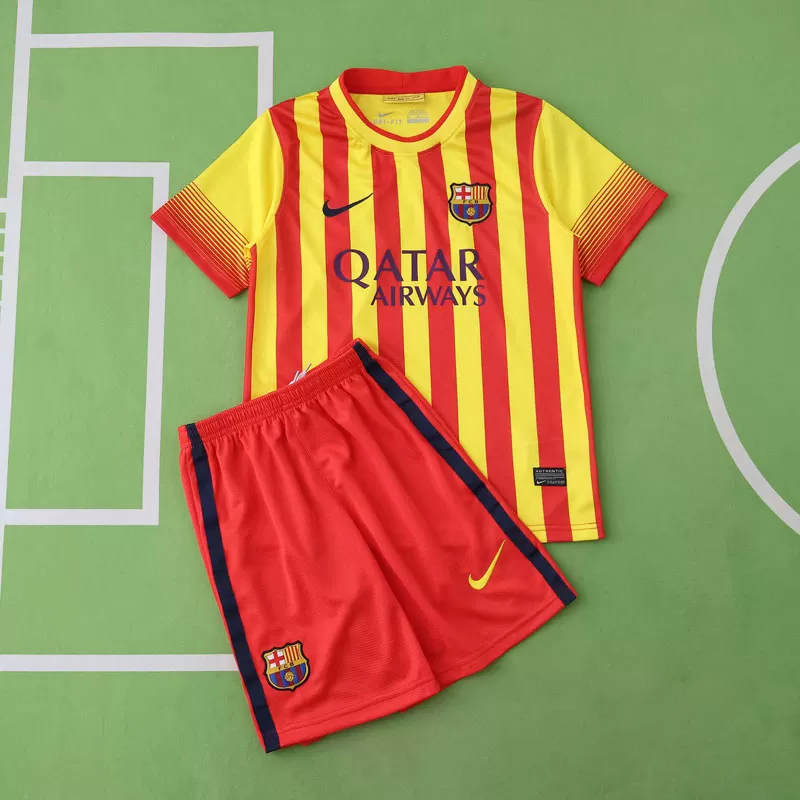 Retro nogometni dresi Barcelona za otroke 13/14 – rumeni dres + hlače
