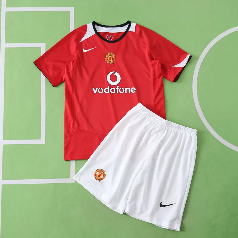 Retro nogometni dresi Man Utd za otroke - domači dres 2005-2006 s hlačami