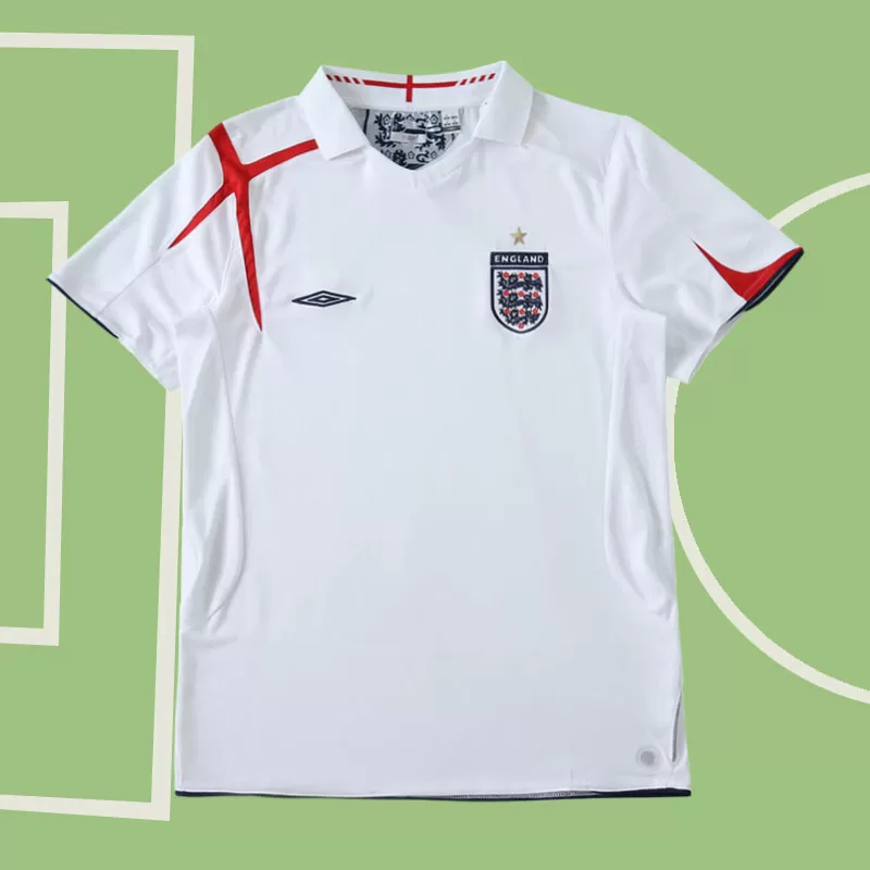 Anglija 2006 retro nogometni dres – moška bela majica s kratkimi rokavi