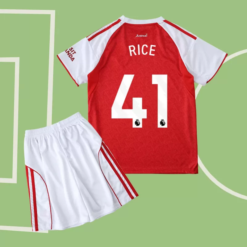 Arsenal 2025/26 domači dres za otroke Rice 41 majica s hlačkami