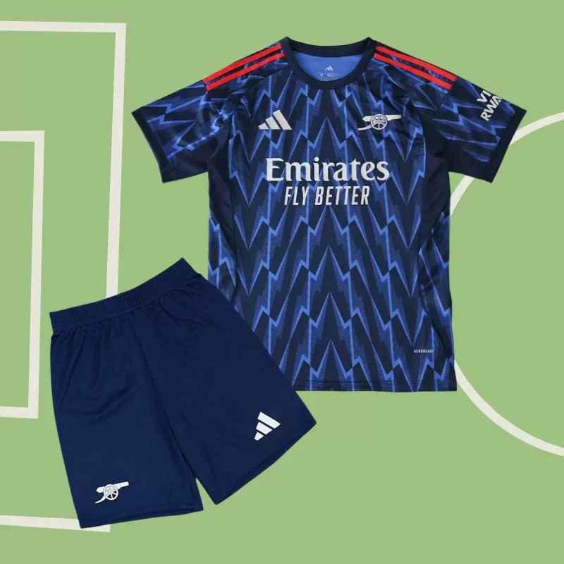 Arsenal FC 25-26 otroški gostujoči nogometni dres - majica in kratke hlače