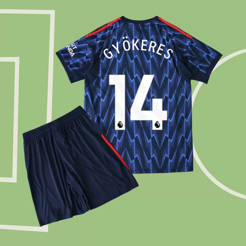 Arsenal FC otroški nogometni dres gostujoči 25/26 s tiskom Gyökeres 14