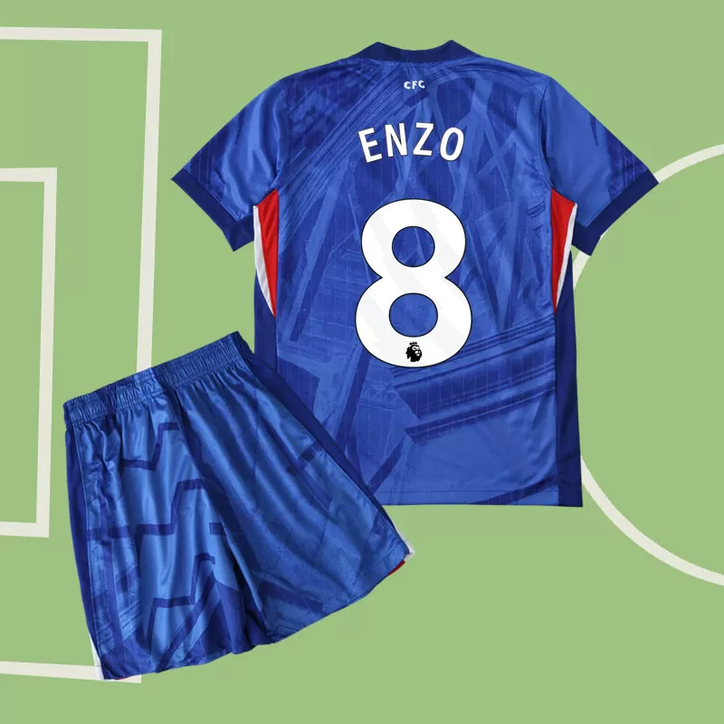 ENZO 8 Chelsea FC domači nogometni dresi 2025/26 - otroška majica in hlače