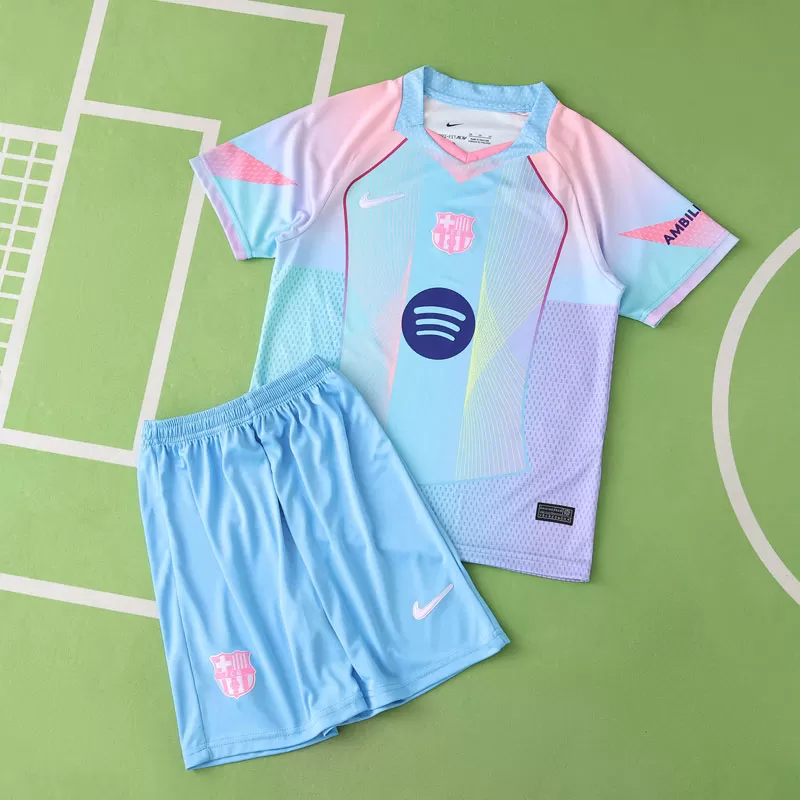 FC Barcelona otroški dres 2025/26 - posebna pastelna izdaja