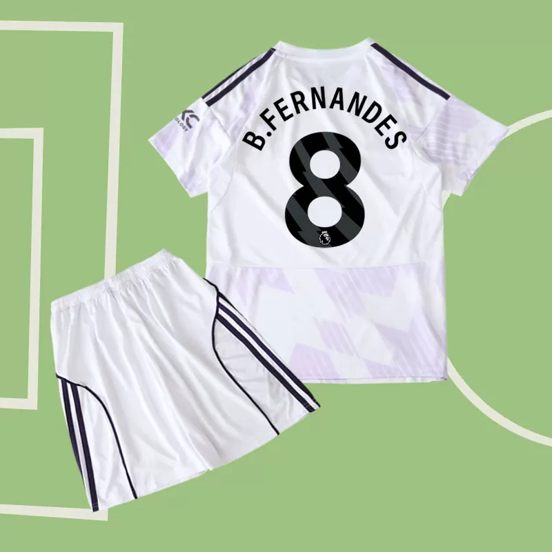 Gostujoči dres B. Fernandes 8 Manchester United za otroke 2025/26