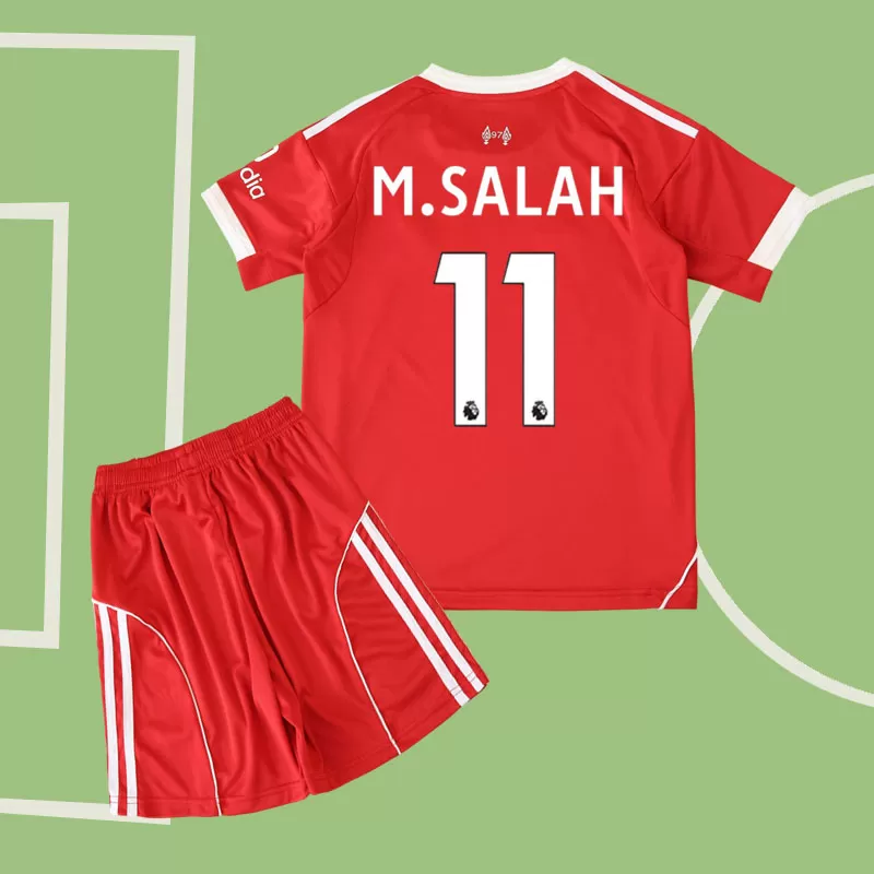 M.Salah 11 Liverpool FC otroški dres 2025/26 - domača majica in hlačke