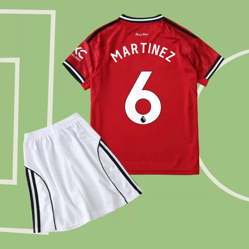 Martinez 6 Manchester United otroški domači komplet 2025/26 - nogometna majica in hlače