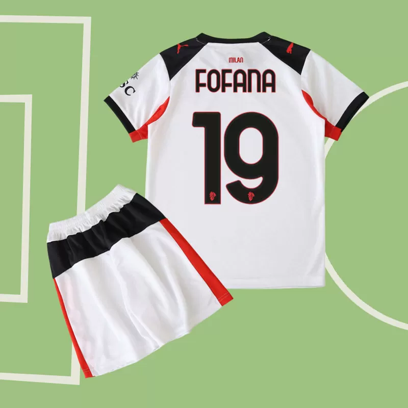 Nogometni dres za otroke AC Milan 2025/26 - Fofana 19 gostujoči komplet