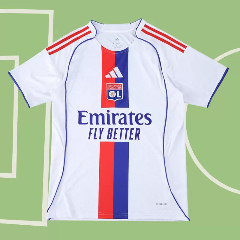 Olympique Lyon 25/26 domači dres za moške - bela nogometna majica