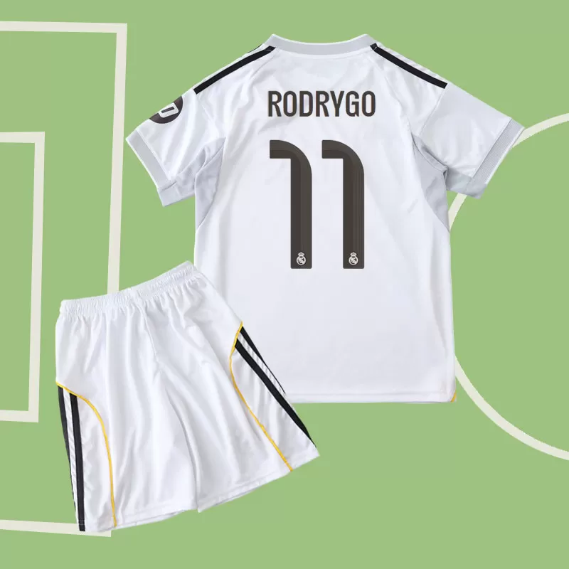 Otroški komplet Real Madrid domači dres 2025/26 - hrbtni tisk Rodrygo 11