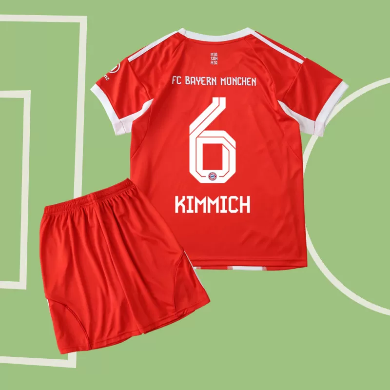 Otroški nogometni dres Kimmich 6 Bayern München 2025/26 domači komplet
