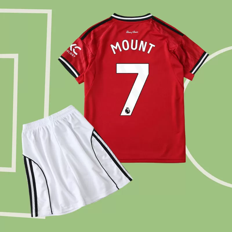 Otroški nogometni dresi Mount 7 Manchester United domači komplet 2025/26