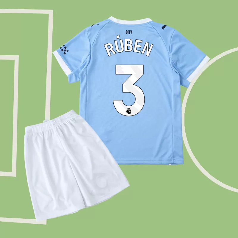Otroški nogometni komplet Ruben 3 Man City domači 2025/26