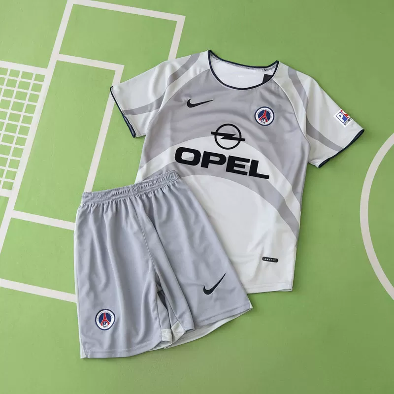 Otroški retro nogometni dresi PSG 2001/02 - gostujoča različica s kratkimi rokavi
