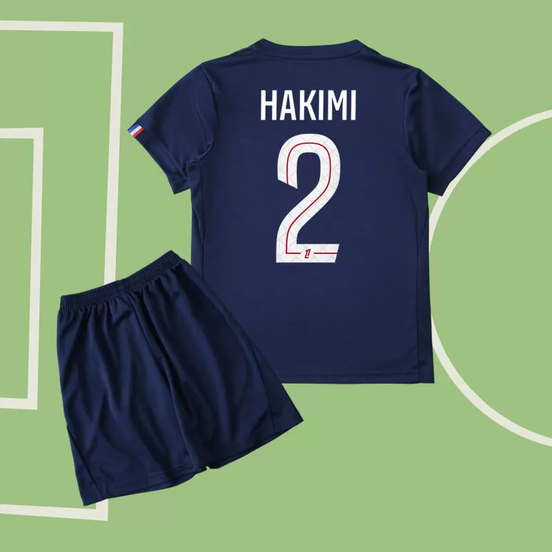 PSG 2025/26 otroški domači nogometni dres - komplet z Hakimi 2