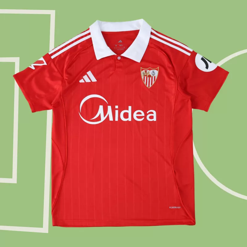 Rdeči gostujoči dres Sevilla FC 2025/26 – moška nogometna majica s kratkimi rokavi