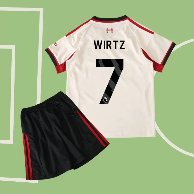 Wirtz 7 Liverpool 25/26 gostujoči nogometni dres za otroke