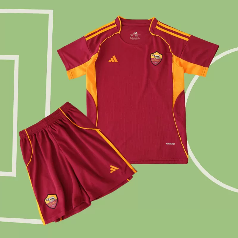 AS Roma otroški domači nogometni dres 2025/26 - majica + kratke hlače