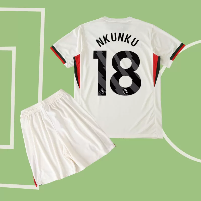 Chelsea gostujoči dres 2025/26 otroški nogometni dres Nkunku 18 majica + hlačke