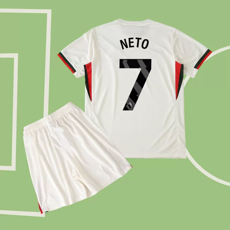 Chelsea otroški gostujoči nogometni dres 2025/26 NETO 7 majica + hlače