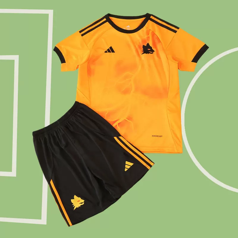Otroški nogometni dres AS Roma 2025/26 - gostujoča majica in hlače