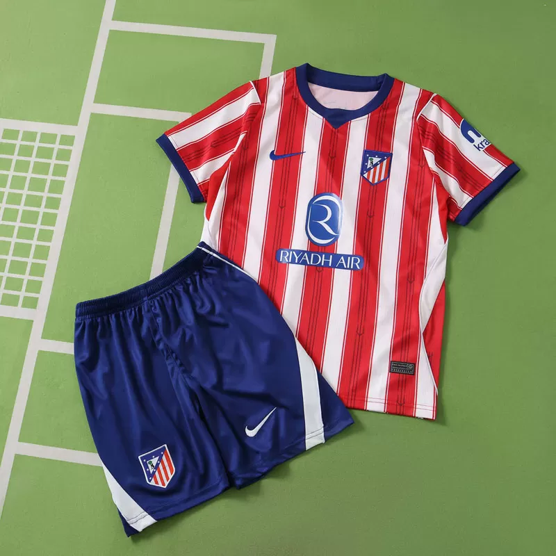 Atlético Madrid Otroški Domači Nogometni Dres 2026/27 – Rdeče-Beli Komplet s Kratkimi Hlačami