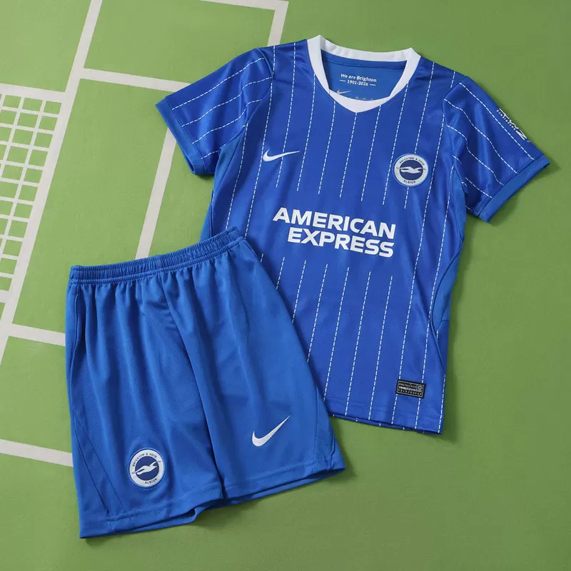 Brighton Domači Otroški Nogometni Dres 2026/27 - Moder Dres in Kratke Hlače