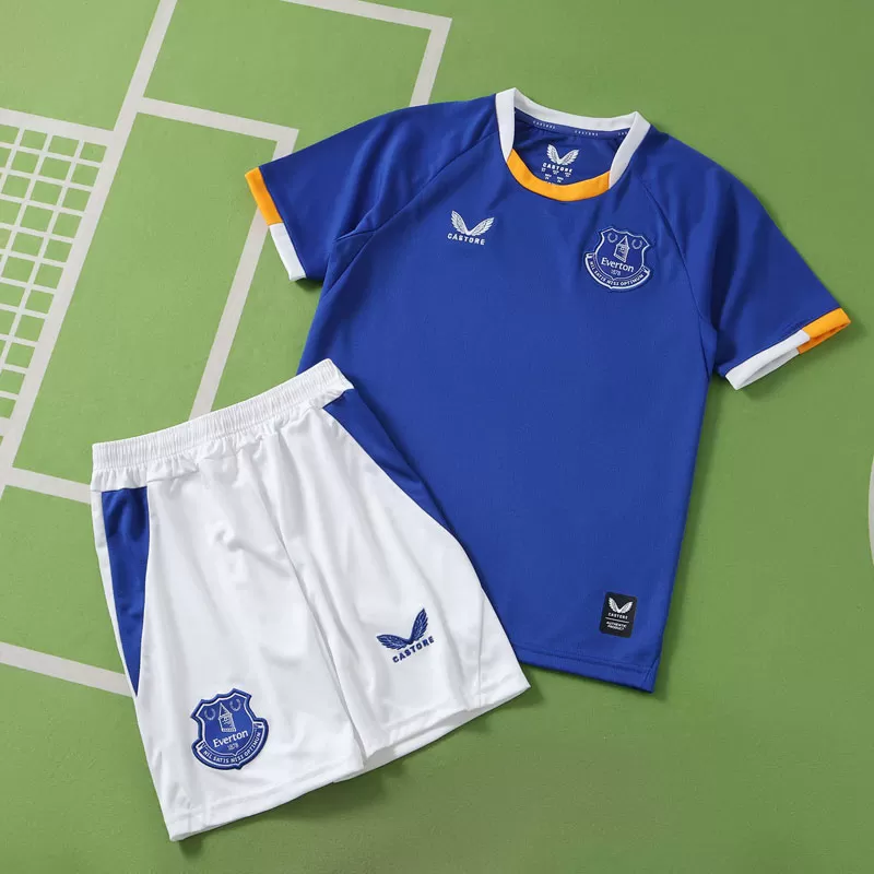 Everton FC Otroški Nogometni Dres 2026/27 Domači – Modri Komplet s Kratkimi Hlačami