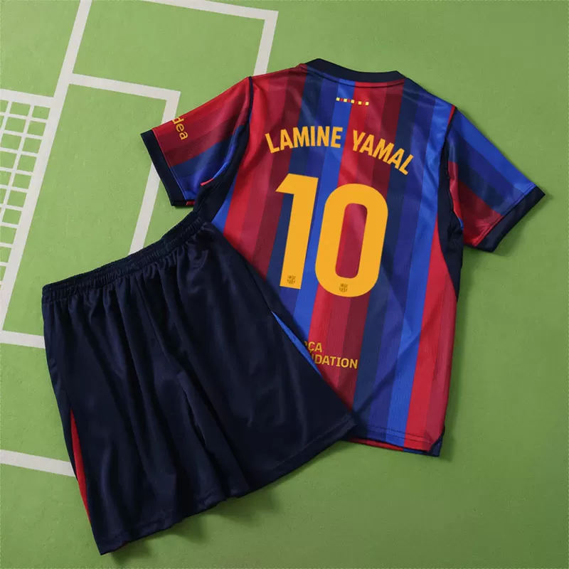 Lamine Yamal 10 Barcelona Dres za Otroke 2026/27 – Domača Nogometna Majica in Kratke Hlače