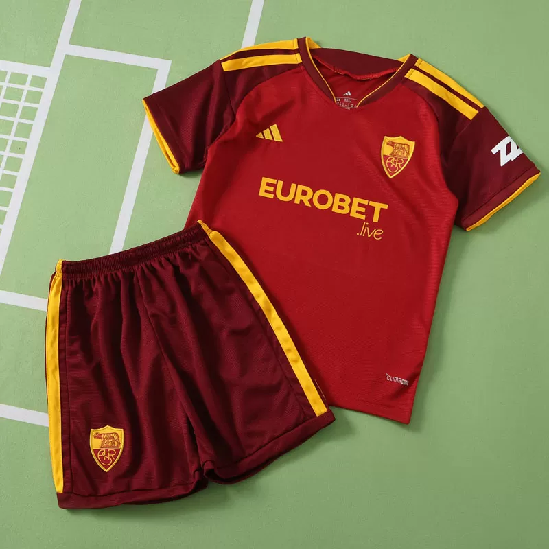 AS Roma Otroški Nogometni Dres 2026/27 – Domači Komplet s Kratkimi Hlačami